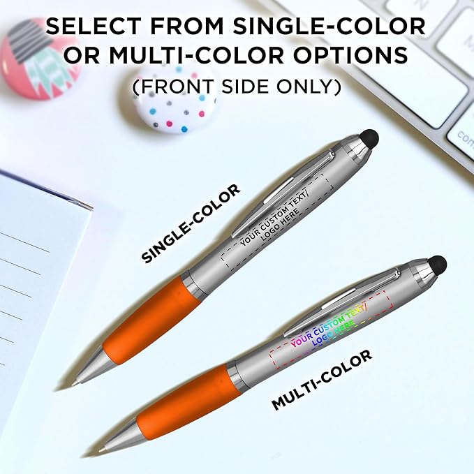 DISCOUNT PROMOS Custom Stylus Ballpoint Pens Set of 10, Personalized Bulk Pack - Image 6