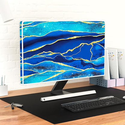 Baocicco Royal Blue Marble Waterproof TV Cover 55 Inch Creative Design Monitor - Image 6