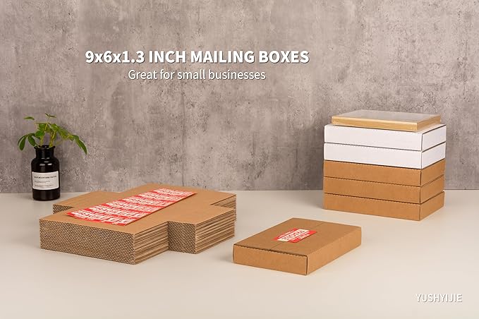YUSHYIJIE 50 Pack 9x6x1.3 inch Small Shipping Boxes - Image 2