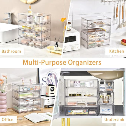 2 Pack Stackable Makeup Organizer, 12.1''L Acrylic Bathroom Organizer and - Image 8