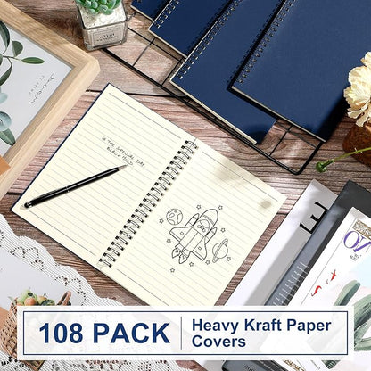 Yahenda 108 Pcs Spiral Notebook Bulk A5 Journal Lined 8.3'' x 5.5'' Writing - Image 2