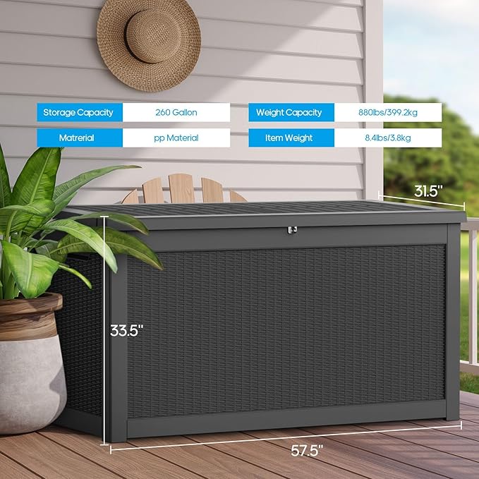 Yardgrace Extra-Large 320 Gallon Outdoor Storage Bin - Image 6