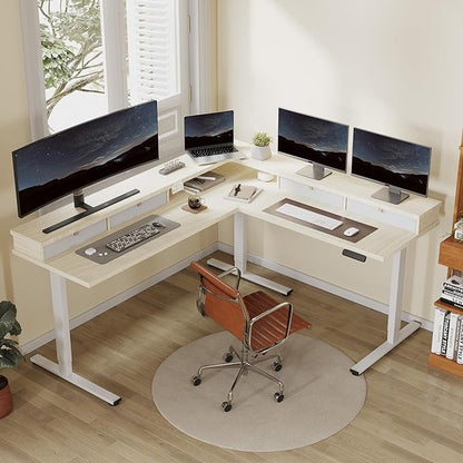 FLEXISPOT 71" L Shaped Standing Desk Electric Corner Table - Image 2