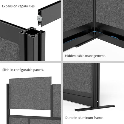 Stand Up Desk Store Workflow Wide Modular Wall | 53'' x 70'' Wall | Expandable - Image 6