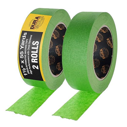 Dura-Gold Green Automotive Masking Tape 1-1/2 Inch, 2 Rolls by Dura-Gold