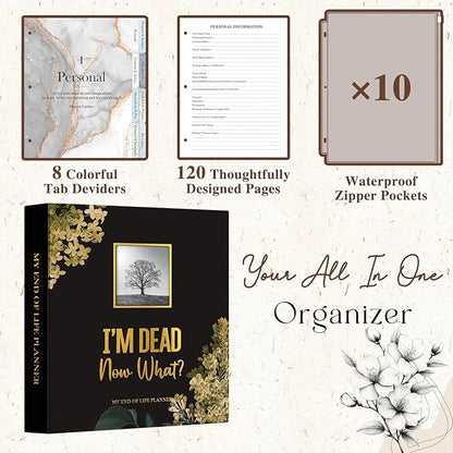 Lanpn End of Life Binder Organizer Death Planner 8.5"x11", Final Wishes & - Image 3