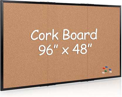 Board2by Extra Large Cork Bulletin Board 96" X 48", Foldable Notice Pin Board by Justdowhatyouwanttodo