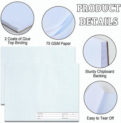 1 Pack 50 Sheets 8.5" x 11" Isometric Graph Paper Pad Landscape - Image 4
