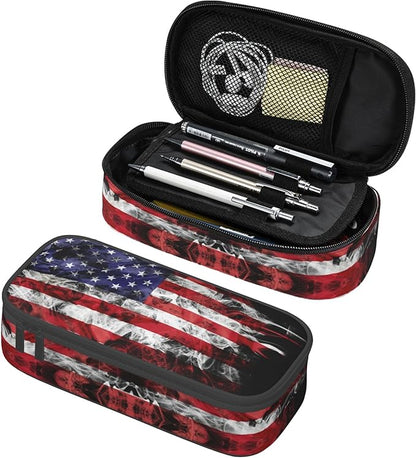 YIJIUWKIS Kids Pencil Case for Boys Girls, Usa Flag Style Pencil Pouch Big by YIJIUWKIS