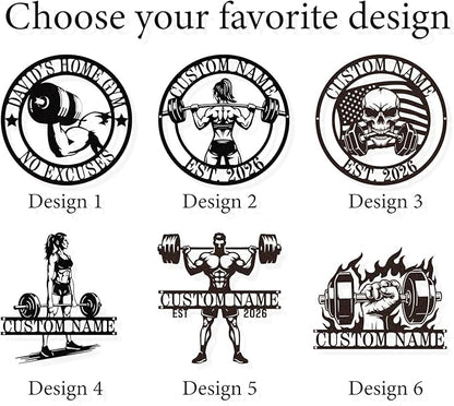 Personalized Home Gym Name Metal Sign, Custom Home Gym Decor，Custom Gym Metal - Image 2