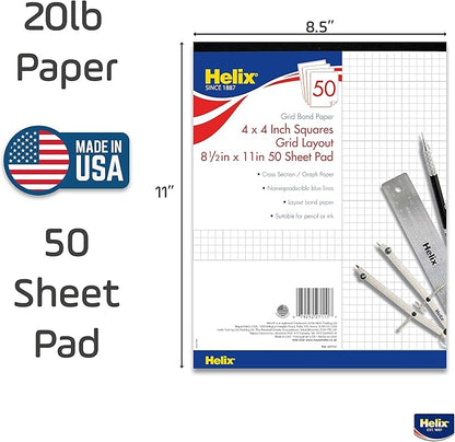 Helix Bond Pad, 4 x 4 Grid, 8.5 x 11 Inches, 50 Sheets - Image 5