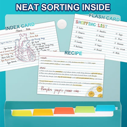 H4D 4x6 Index Card Case with 100 Heavyweight Ruled Index Cards and Dividers - Image 6