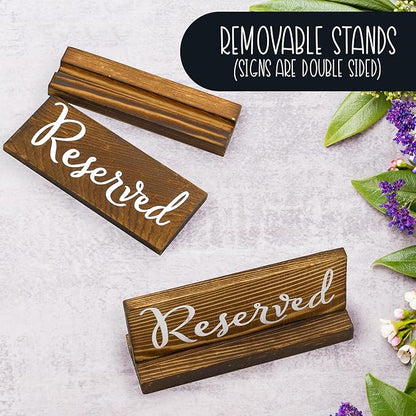 Darware Wooden Reserved Signs for Tables; Rustic Real Table Signs - Image 5