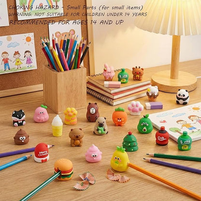 30 PCS Cute Pencil Sharpeners for Kids, Cartoon Pencil Sharpener Manual - Image 3