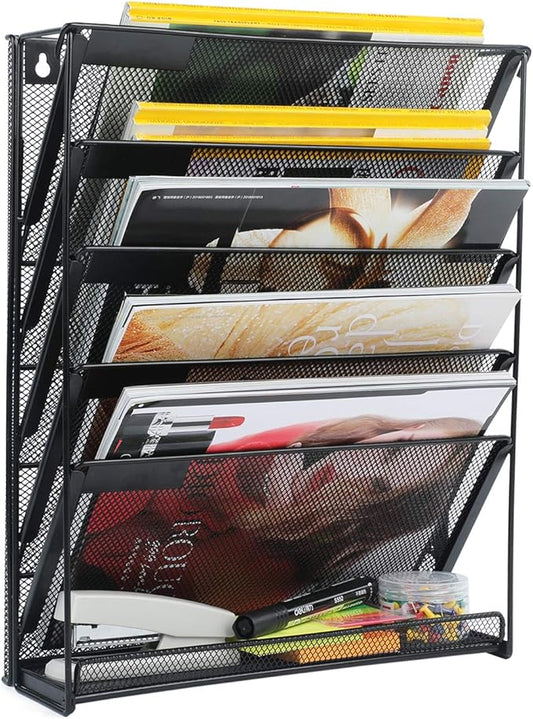 samstar Wall File Holder, 6-Tier Hanging Wall File Organizer Wall Mount Paper by Samstar
