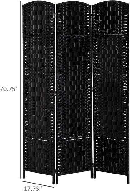 HOMCOM Room Divider, 3 Panel Folding Privacy Screen, 6FT Tall Portable Wicker - Image 7