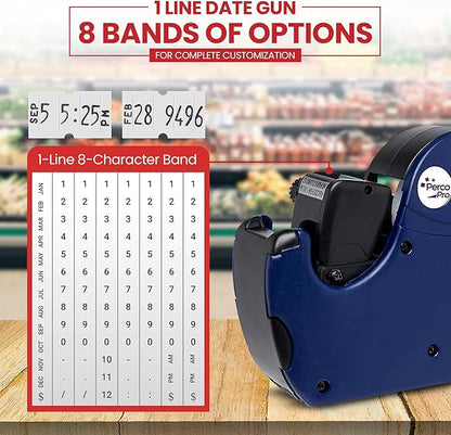 Perco Pro 1 Line Date Label Gun Kit, Includes 8 Digits Date Gun Labeler - Image 3
