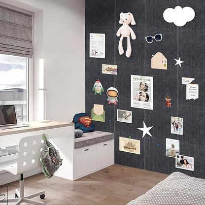 Smarpau Large Cork Board for Walls, 12 Pack Slat Felt Wall Tiles - Image 5