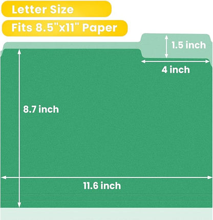 SUNEE File Folders, 30 Pack Manilla Folders 8.5 x 11, Colored File Folders Home - Image 2