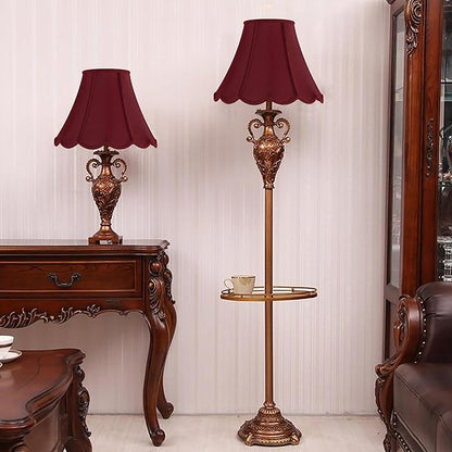GOSO Set of 1 Elegant Leaf Scalloped Lamp Shade Burgundy, 6×13×9.8 Inch Spider - Image 7