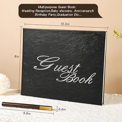 Black Leather Wedding Guest Book, Polaroid Guest Book - Image 6