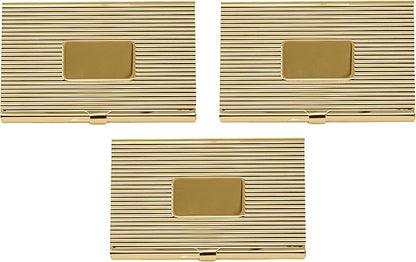 Stephanie Imports Set of 3 Slim & Minimalist Metal Business Card Holder Unisex - Image 4