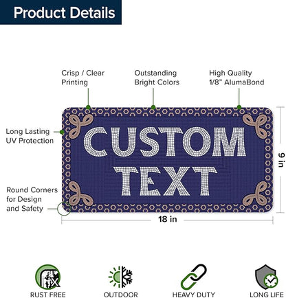 Custom Sign, Custom Street Sign, 11 Font Colors, 13 Font Styles, 4 Hole Options - Image 6