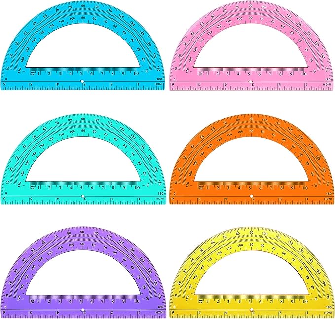 Zonon 36 Pieces Protractors Bulk Plastic 180 Degrees 6 Inch Translucent by Zonon