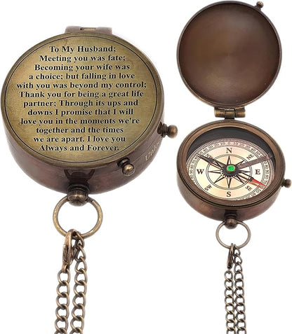 Engraved Compass, Gift for Husband, Anniversary, Wedding Gift for Him, Long - Image 7