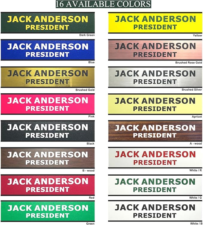 2" x 10" Custom Engraved Name Plate Personalized Office Nameplates - Image 2
