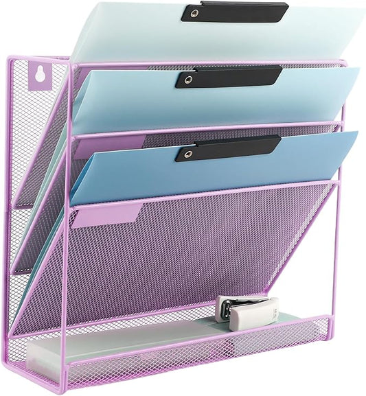 EASEPRES Desk File Organizer Mesh 4-Tier, Hanging Wall Mount Document by EASEPRES