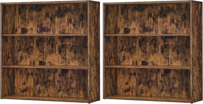 VASAGLE Set of 2 Bookshelves, 31.5 Inches Wide, 3-Tier Open Bookcases by VASAGLEbySONGMICSHOME