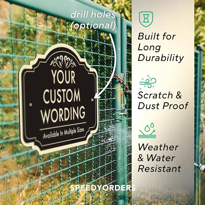 Custom Black Charcoal 36x24-inch Aluminum Outdoor Signs, Personalized Driveway - Image 6