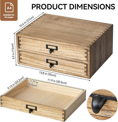 Kirigen Drak Wooden Office Storage Drawers Shallow Type - Image 2