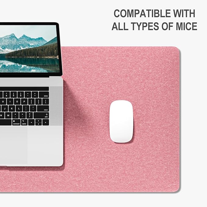 Auhoahsil Felt Desk Mat, Minimalist Large Mouse Pad XXL 35.5 x 15.7 in - Image 4
