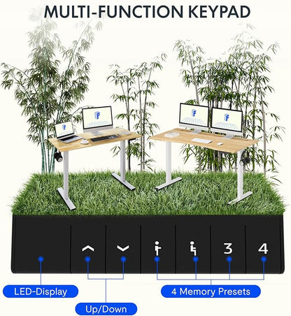 FLEXISPOT EN1 Bamboo Standing Desk, 55 x 28 Inches Whole-Piece Electric Height - Image 5