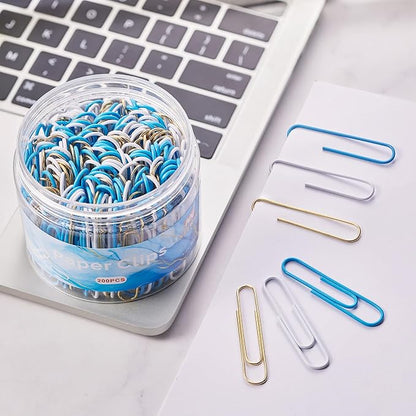 NEEWAY 200pcs Large Blue Paper Clips, 2 Inch Jumbo Paper Clip, Ceative Colored - Image 6