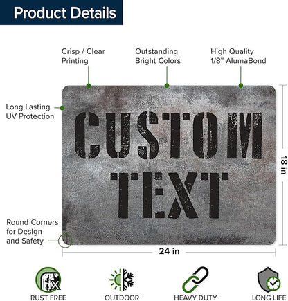 Custom Sign, Custom Street Sign, 11 Font Colors, 13 Font Styles, 4 Hole Options - Image 6