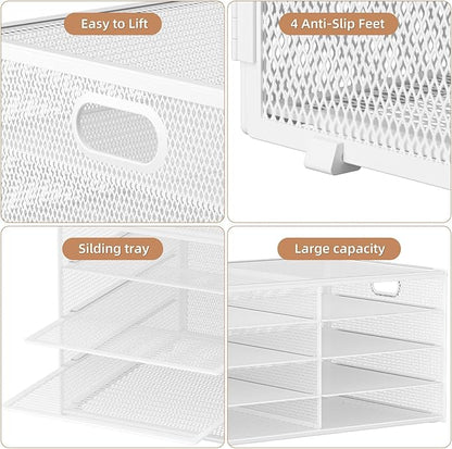 Marbrasse 5 Tier Desktop Literature Organizer, Mesh Paper Organizer Desk - Image 4