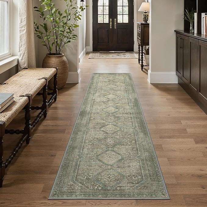 GENIMO Runner Rug 2x8 Non Slip Machine Washable Hallway Runner Rug, Low Pile - Image 3