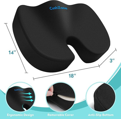 Office Chair Seat Cushion, Cooling Gel Enhanced Memory Foam Cushion - Image 3