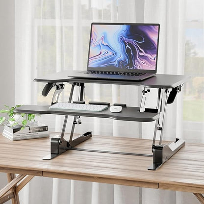 Mount-It! Height Adjustable Standing Desk Converter, Compact 30” Wide Tabletop - Image 7