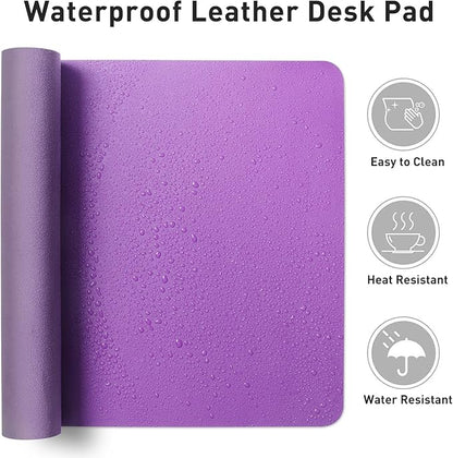 Aothia Faux Leather Desk Mat – Large Mouse Pad, Non-Slip PU Leather Blotter - Image 7