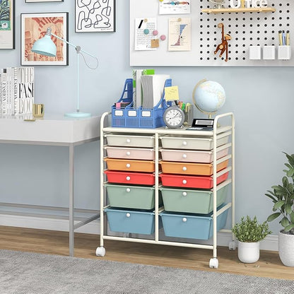 Giantex 12 Drawer Rolling Storage Cart Tools Scrapbook Paper Office School - Image 2