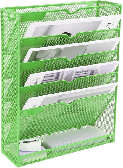EASEPRES 6 Tier Mesh Hanging Wall File Organizer, Desk Vertical Mail Paper - Image 8