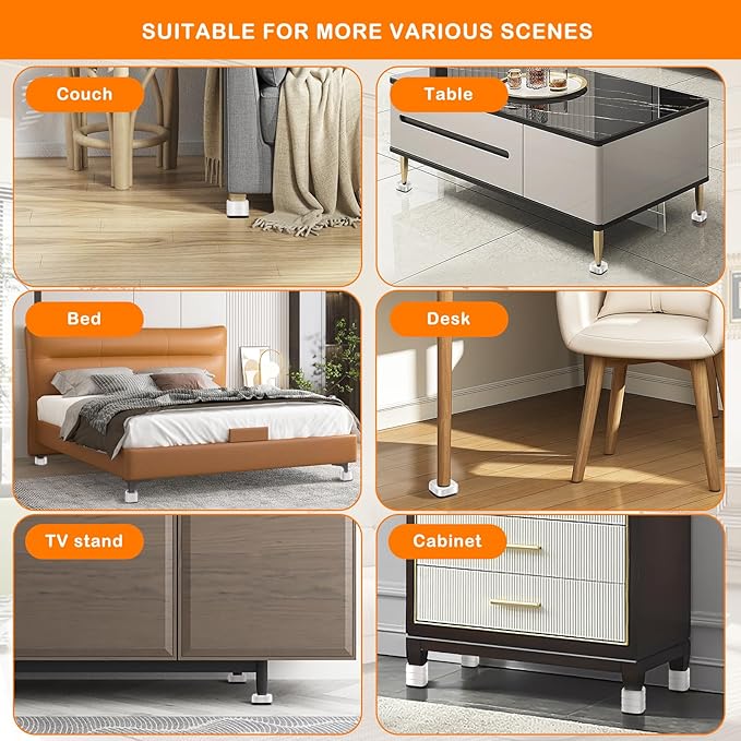 shouwuhho 4 Pack Furniture Risers Adjustable Bed Risers Heavy Duty Lifts Height - Image 5