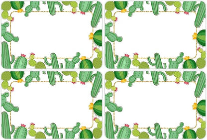 Wonmon 200 PCS Cactus Name Tags Stickers, Self Adhesive Cute Cactus Name Tag by wonmon