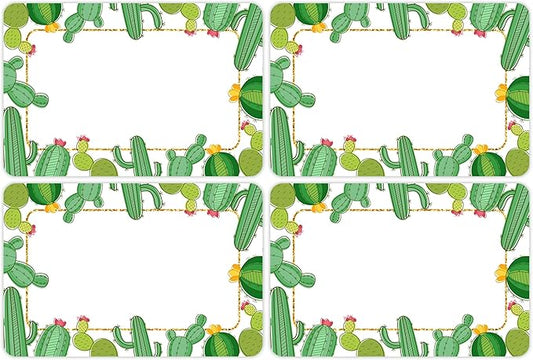 Wonmon 200 PCS Cactus Name Tags Stickers, Self Adhesive Cute Cactus Name Tag by wonmon
