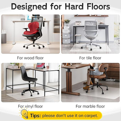 HOMEK Crystal Clear Chair Mat for Hardwood Floor, 48” x 36” Office Chair Mat - Image 6