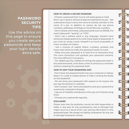 Clever Fox Password Book Spiral – Internet Address & Password Organizer - Image 5